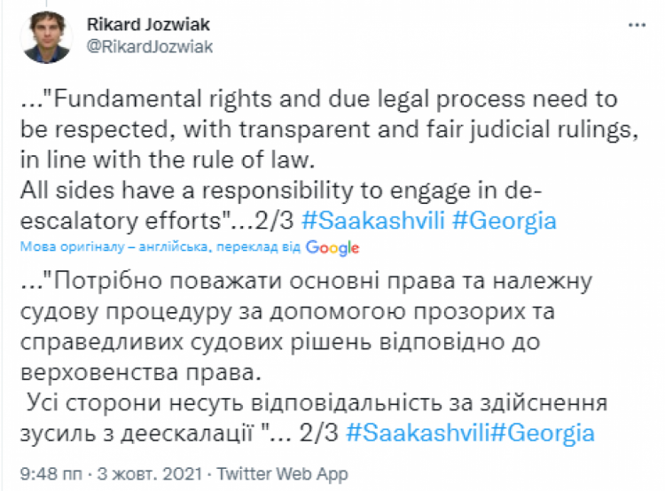 Затримання Саакашвілі в Грузії: Як відреагували в ЄС - повідомлення 2