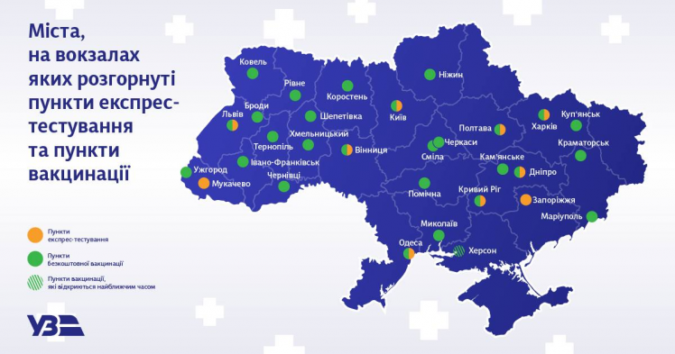 COVID-щеплення на вокзалах України отримали вже понад 20 тис. осіб