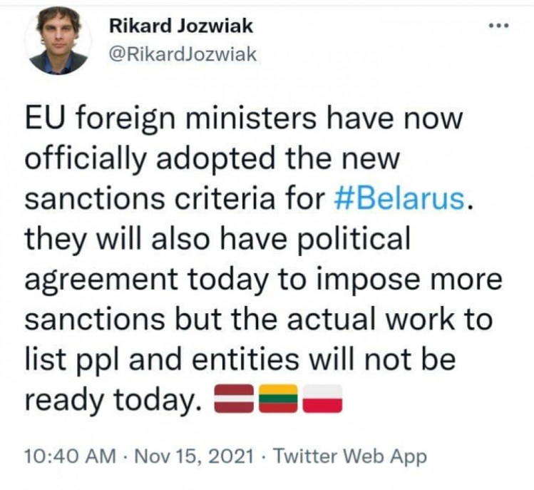 Допис про санкції ЄС проти Білорумі 