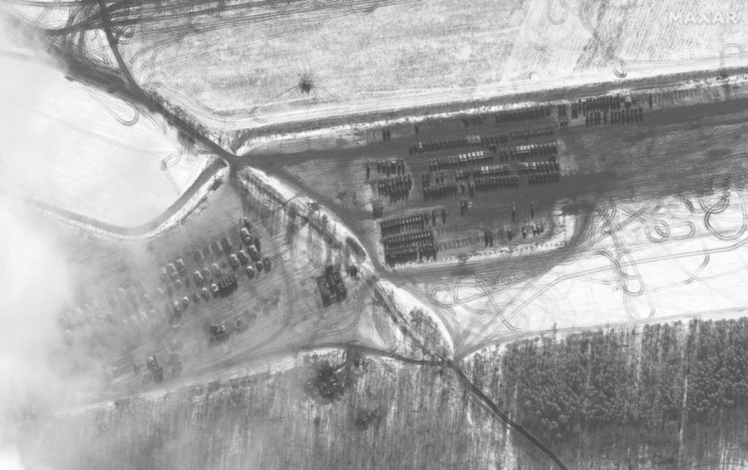 Російські війська у Речиці, Білорусь знімки з супутника