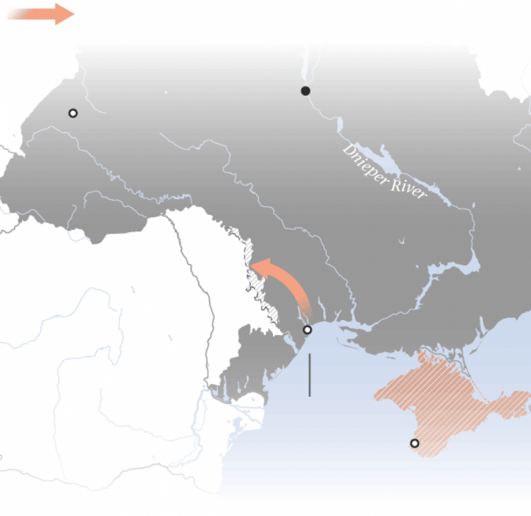 Варианты вторжения России в Украину – со стороны Молдовы и Черного моря.